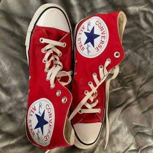 Red hi top converse size 9 men 11 women